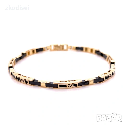 Златна мъжка гривна 11,17гр. 20,0см. 14кр. проба:585 модел:36386-3, снимка 2 - Гривни - 53098907