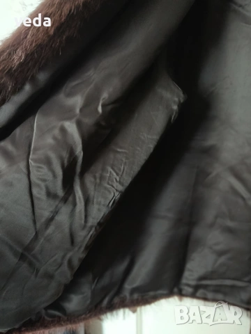 Луксозно кожено палто естествен косъм - размер L/XL, снимка 8 - Палта, манта - 53259038