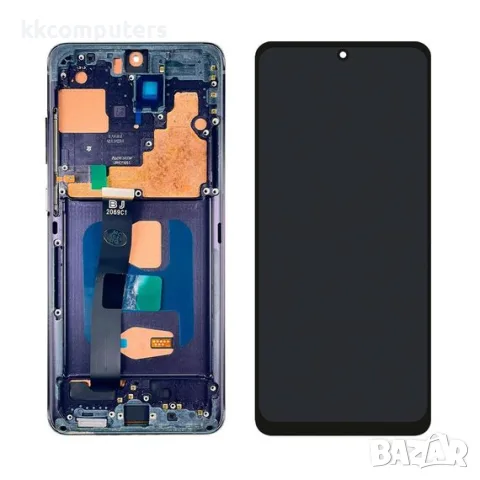 Дисплей за SAMSUNG G988 Galaxy S20 Ultra (4G/ 5G) (2020) със сива корпусна рамка IPS