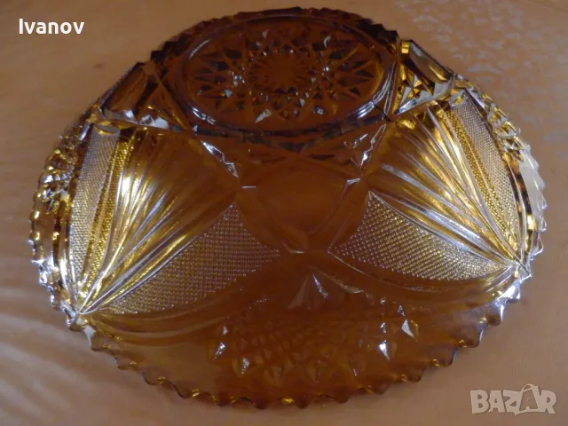 Голяма стъклена фруктиера, снимка 4 - Други - 49698663