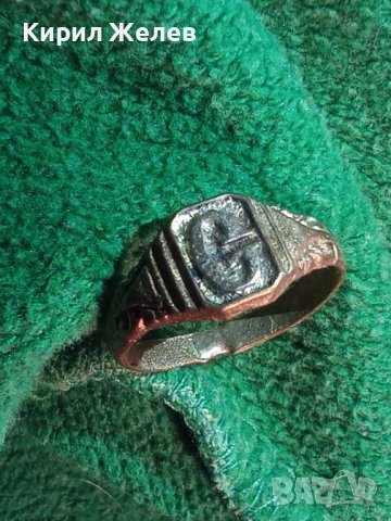Старинен пръстен сачан над стогодишен с БУКВА С - 73811, снимка 2 - Антикварни и старинни предмети - 29013615
