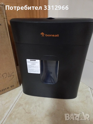 Чисто нов Шредер за хартия Bonsaii 100 листа автоматично подаване, 16 л, C231-D, снимка 2 - Друга електроника - 53746885