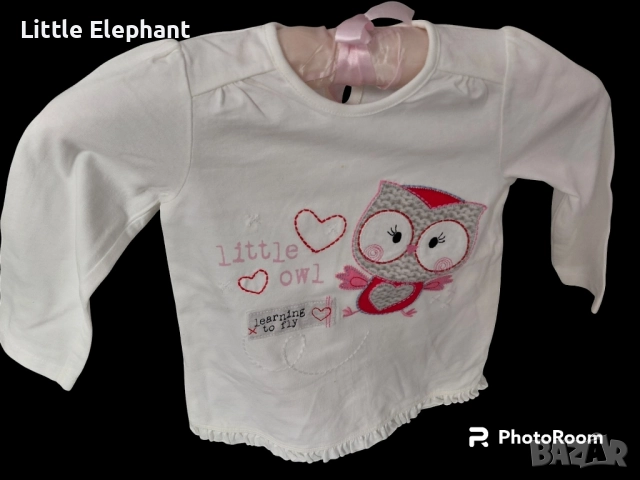 Блузка с дълъг ръкав бухалче"Little owl learning to fly",Англия/нова