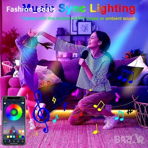 Нова LED Strip Light 3M Множество режими Синхронизация с музика Дом , снимка 7 - Лед осветление - 42311267
