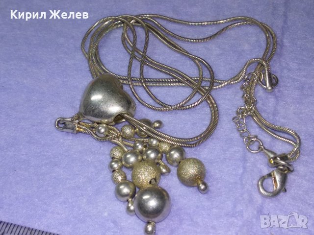 КРАСИВО ПОСРЕБРЕНО ФЕШЪН АРТ НЕЖНО КОЛИЕ от НЕРЪЖДАЕМА БЛАГОРОДНА СТОМАНА с ТОПЧЕТА и СЪРЧИЦЕ 40518, снимка 16 - Колиета, медальони, синджири - 42640223