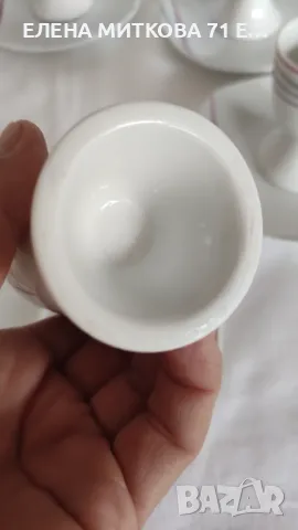 Комплект от 6 коктиери + 6 подложни чинийки/порцелан, снимка 5 - Аксесоари за кухня - 49919704