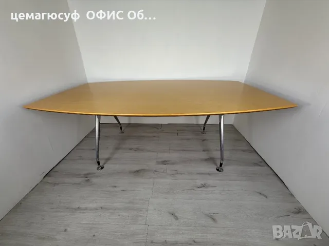 König & Neurath Summa конферентна маса, клен, 200 x 120 см – лодкова форма , снимка 8 - Маси - 49832528