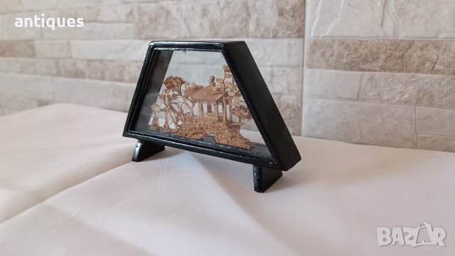 Диорама - азиатско изкуство от корк - ръчна изработка, снимка 4 - Антикварни и старинни предмети - 39435303