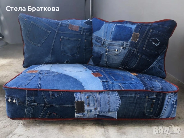 Дънкови възглавници за градинска мебел , снимка 10 - Тапицерски услуги - 36947913