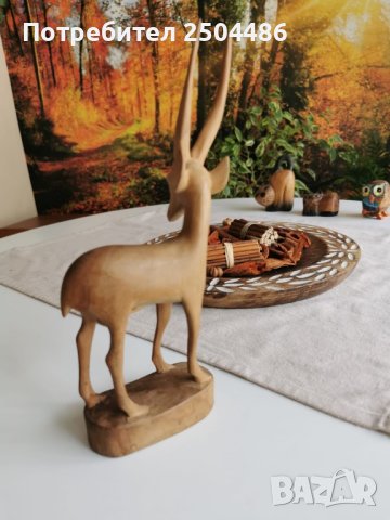 Дървена фигура антилопа, снимка 2 - Декорация за дома - 41510411