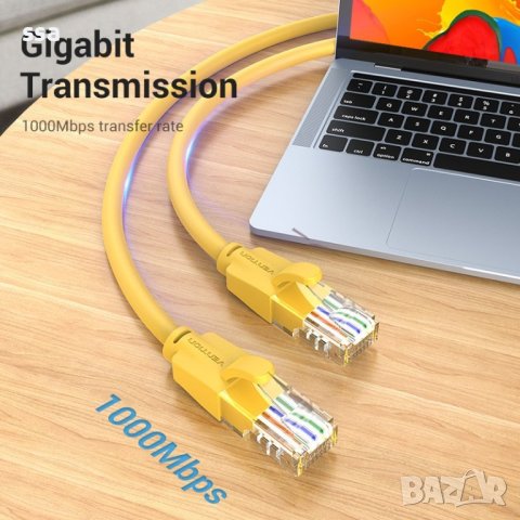 Vention Кабел LAN UTP Cat.6 Patch Cable - 2M Yellow - IBEYH, снимка 9 - Кабели и адаптери - 44231389