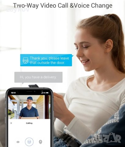 Камера за звънец с цветен сензорен екран EZVIZ, 1080P FHD безкабелна шпионка

, снимка 6 - IP камери - 44149663