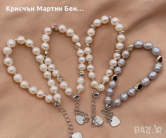 Гривна с Естествени сладководни перли , снимка 3 - Гривни - 53834749