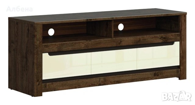 ТВ шкаф RUSO RTV3S – Корпус дъб април / Фронт перлен лак, снимка 2 - Шкафове - 53872205