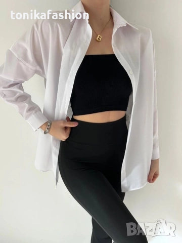 Бяла риза овърсайз модел , снимка 2 - Ризи - 51682459