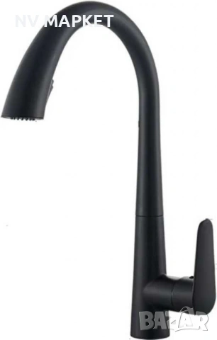 Смесител за кухненска мивка черен мат