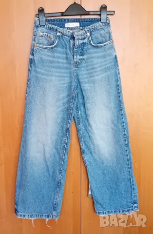 Дънки с широк крачол Zara , снимка 4 - Детски панталони и дънки - 48650199