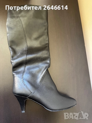 Ботуши от естествена кожа с малък ток