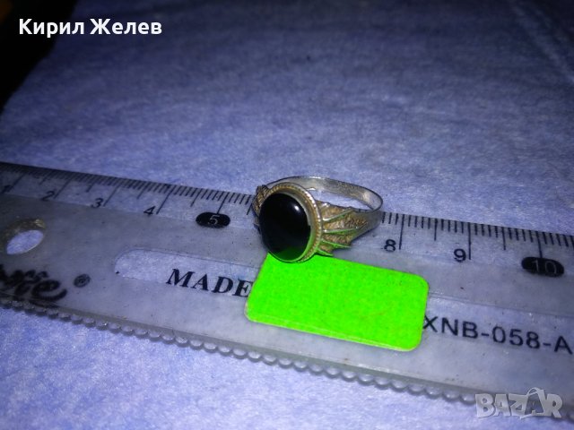 СКЪПОЦЕНЕН АНГЛИЙСКИ РЕТРО АР НУВО СРЕБЪРЕН ПРЪСТЕН СРЕБРО 925 с ЮВЕЛИРНО ШЛИФОВАН ЧЕРЕН ОНИКС 29068, снимка 11 - Пръстени - 40762761