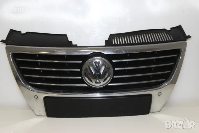 Предна решетка VW Passat B6 (2005-2011г.) 3C0853651F предна емблема отвори за парктроник