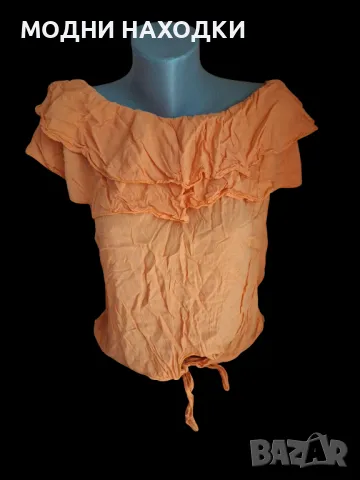 Дамска оранжева блузка, снимка 4 - Тениски - 49667091