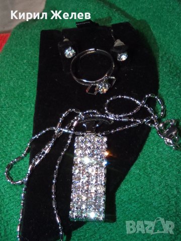 СКЪПОЦЕННИ ПОСРЕБРЕНИ КОЛИЕ ОБЕЦИ и ПРЪСТЕН ФЕШЪН АРТ КОМПЛЕКТ 6981, снимка 7 - Бижутерийни комплекти - 35053260