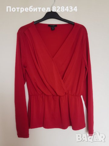 Червена блузка Amisu, снимка 3 - Блузи с дълъг ръкав и пуловери - 34426131