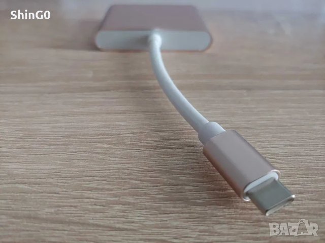 3 в 1: USB-C 3.1 (type-C ) към HDMI 2.0/USB 3.0/Type C Female адаптер, снимка 3 - Селфи стикове, аксесоари - 39100644