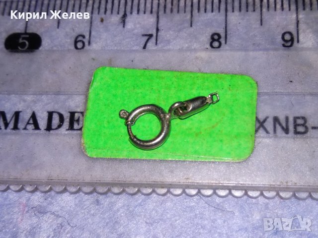 СТАРА ПОСРЕБРЕНА СТОМАНЕНА КАРАБИНКА ЗАКОПЧАЛКА За ГРИВНА КОЛИЕ ВЕРИЖКА 38294, снимка 6 - Бижутерийни комплекти - 40940688