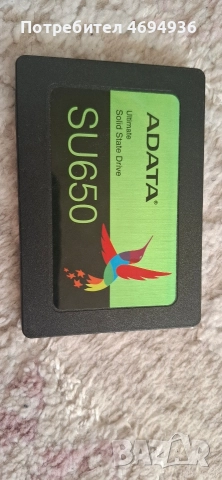 ssd adata su650.480GB.на 45дни ползван , снимка 3 - Твърди дискове - 52925273