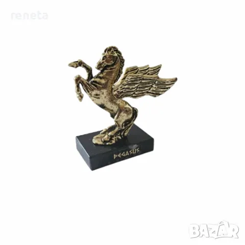 Статуетка Пегас, Метална, Мраморна основа, Златист, 9х5 см, снимка 1