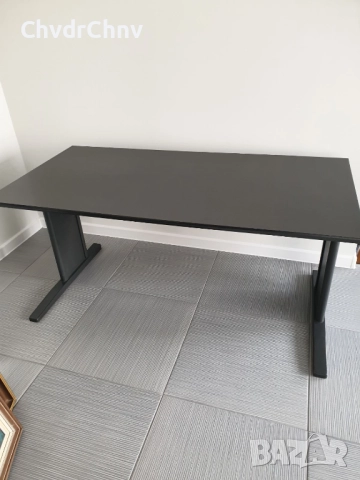 160x80x75см/голямо офис бюро/цвят сив-графит, снимка 2 - Бюра - 52840231