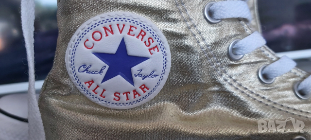 CONVERSE CHUCK TAYLOR HI METALLIC LIGHT GOLD,39 номер , снимка 2 - Кецове - 36238193