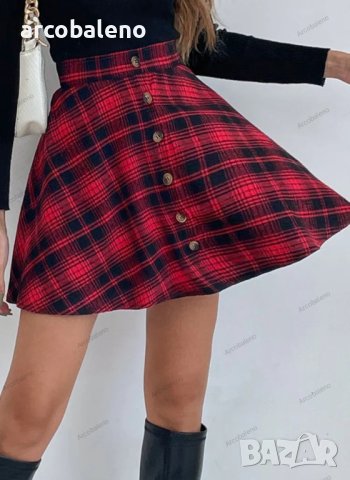 Модна дамска ежедневна кадифена пола с висока талия, 2цвята - 023, снимка 6 - Поли - 41637822