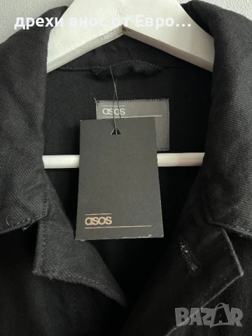 ASOS L мъжко черно дънково яке, снимка 3 - Якета - 50538660