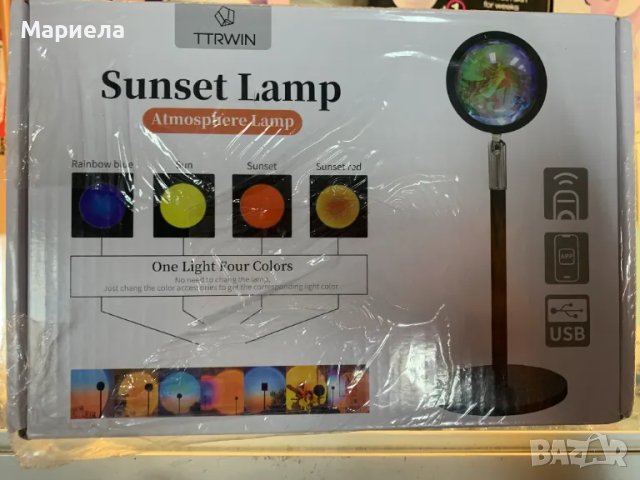 Прожекционна лампа Mydethun Sunset - Ротация на 180°/Романтична светлина за декорация на дома, снимка 2 - Други - 48122832