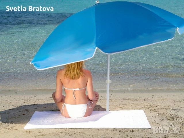 Градински - Плажен Чадър 205см ПРОМОЦИЯ, снимка 6 - Градински мебели, декорация  - 49885073