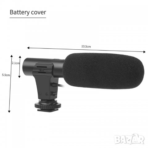 Стерео микрофон за камера фотоапарат, DSLR, NIKON, CANON, SONY, професионален кондензаторен микрофон, снимка 4 - Чанти, стативи, аксесоари - 33997425