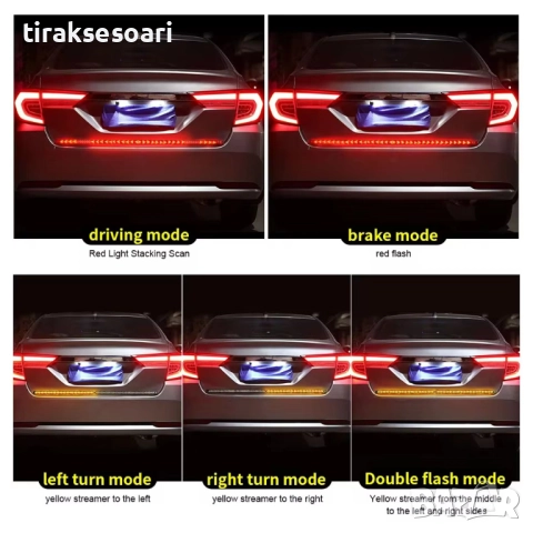 150 СМ LED лента за задна броня с 3 светлини - стоп, габарит и мигач, снимка 5 - Аксесоари и консумативи - 52822659