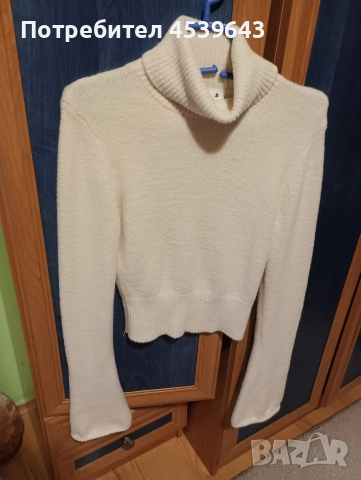 Дамски пуловер с поло яка в бежов цвят , снимка 4 - Блузи с дълъг ръкав и пуловери - 52860277