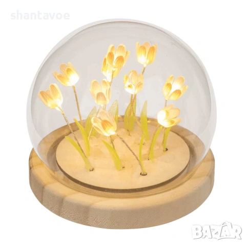 Нежна декоративна лед лампа - лалета, снимка 4 - Настолни лампи - 53712431