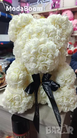 Мече от рози, 25см с подаръчна кутия в 3 цвята, снимка 10 - Други - 48574373