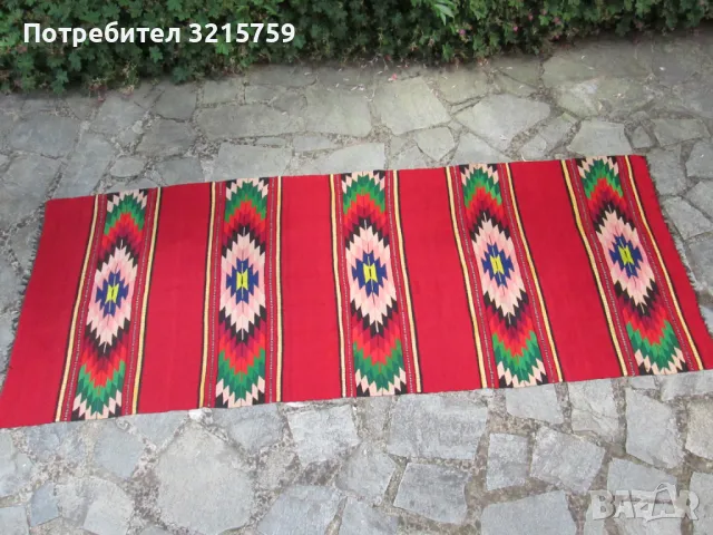 Тетевенски килим, пътека ,вълна, двулицева,3.10 х 1.15м., снимка 6 - Антикварни и старинни предмети - 47850218