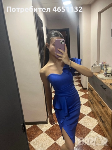 Официална рокля; синя; ХS, снимка 2 - Рокли - 52416555