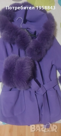 Лилаво палто от кашмир 