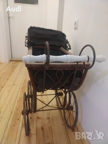 Винтидж ретро количка за кукли Викториански стил Ръчно изработена от естествени материали. , снимка 14 - Антикварни и старинни предмети - 49667702