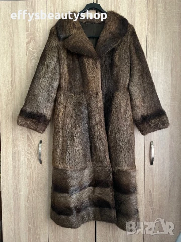Луксозно дамско палто от естествен косъм от норки – ръчна изработка от цели кожи
