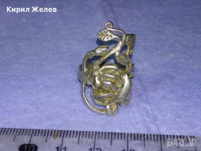 Стар ПРЕКРАСЕН ФЛОРАЛЕН АРТ НУВО СРЕБЪРЕН ПРЪСТЕН РОЗА - ВИСОКА ПРОБА СРЕБРО МАЙСТОРСКА РАБОТА 40613, снимка 13 - Антикварни и старинни предмети - 42644214