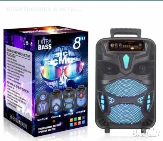 Караоке тонколона с Bluetooth NDR-P55 8'' и микрофон , снимка 2 - Тонколони - 53241818
