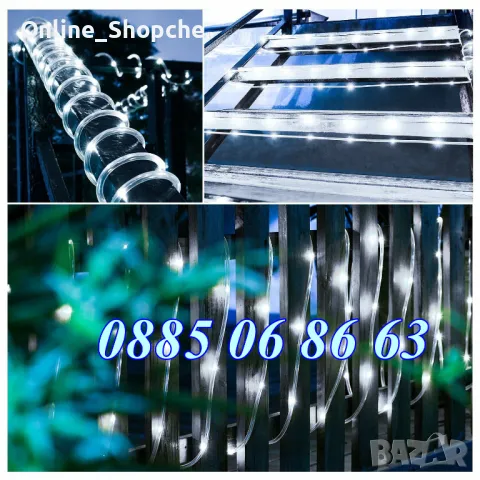 Бял светещ коледен маркуч 20 м + контролер, снимка 4 - Декорация за дома - 48131787